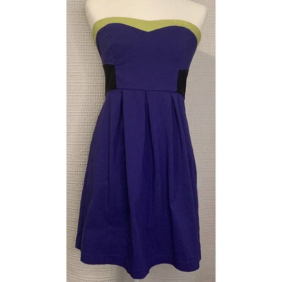 Sparkle & Fade Dresses | Sparkle And Fade Women's Mini Cocktail Dress Deep Blue Neon Green And Black | Color: Black/Blue | Size: L | Rachel_Diana's